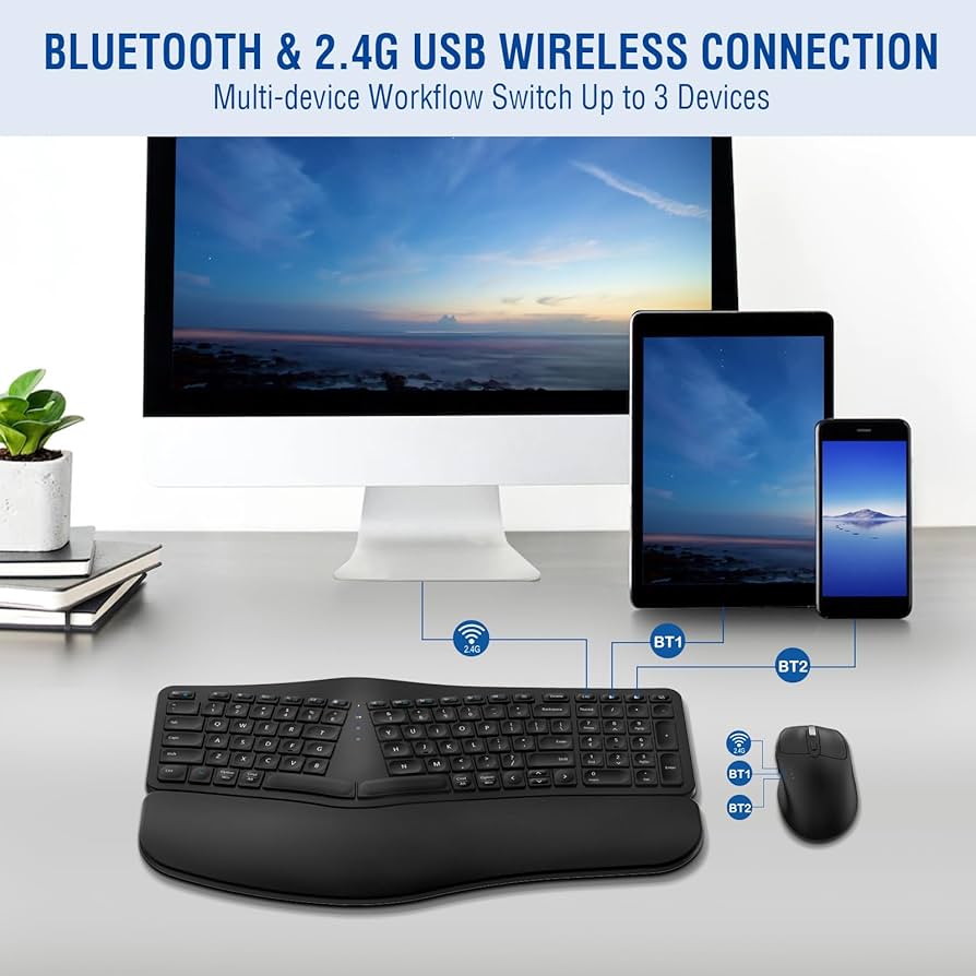 Amazon.com: MK960 Ergonomic Wireless Keyboard Mouse Combo